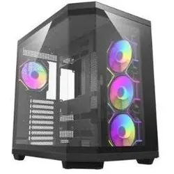 Darkflash Tech DC-DQX80-B-ES1 (ATX, ITX, mATX), PC Gehäuse, Schwarz