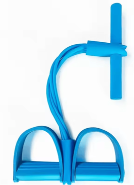 Inspire Essentials FlexCore 4 Tube Pedal Resistance Band Full Body Fitness Trainer blue