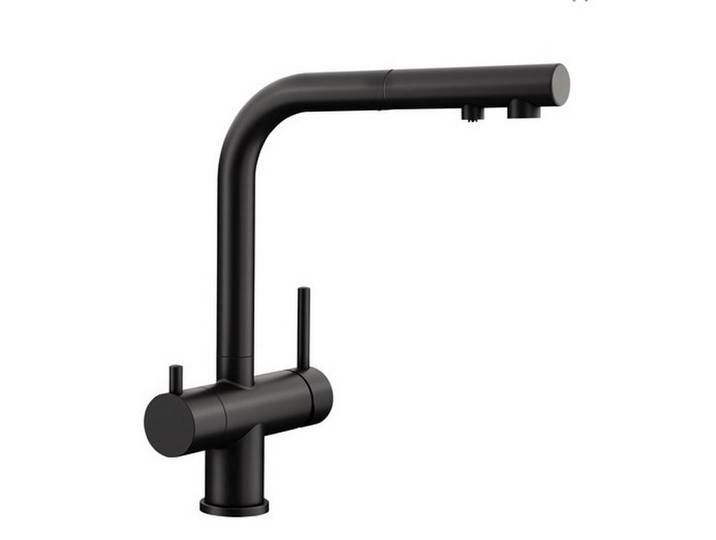 Blanco Küchenarmatur, Schwarz, Metall, 16.6x30.6x26.4 cm, flexible Anschlussschläuche, schwenkbarer Auslauf, 100 °C kochendes Wasser direkt aus der Armatur, Filtersystem, Trinkwassersystem, Küchen, Küchenausstattung, Küchenarmaturen
