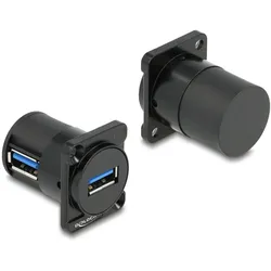 DeLOCK D-Typ Modul USB 2.0 Typ-A Buchse zu Buchse 90° gewinkelt
