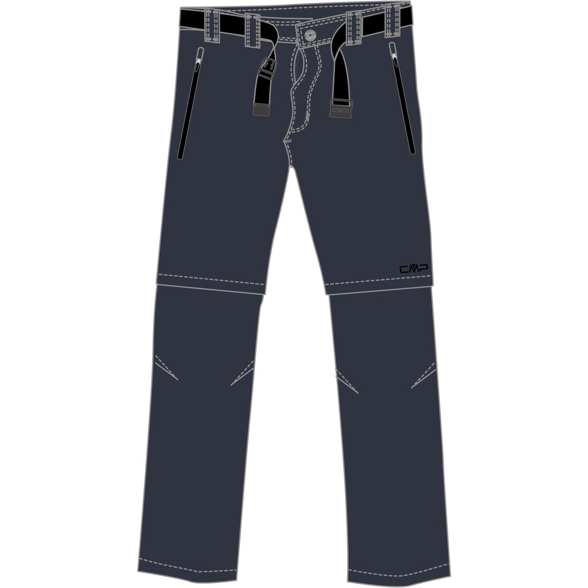 CMP KID Zip OFF Pant antracite (U423) 164 3T51644-U423-164