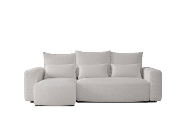 4ALL HOME Ecksofa mit Schlaffunktion Travis 248x148 cm, Couch, Boucle, Sofa mit Bettkasten, Eckcouch, L-Form, Schlaffsofa, Universal (Boucle Centaur 1 Beige)
