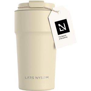 LARS-NYSØM Thermobecher Bevaegelse Almond Beige, hält 4 h warm und 8 h kalt, Edelstahl doppelwandig, 500 ml