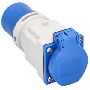 Unitec CEE-Adapter 374210, ohne Kabel, CEE 16A / 230V auf Schutzkontakt 230V, IP44