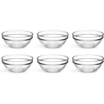 Schale VAN WELL "Chefs, 6 Stück", transparent, H:4,5cm Ø:10,5cm, Glas, Schüsseln, Schale, stapelbar, spülmaschinen- und mikrowellengeeignet