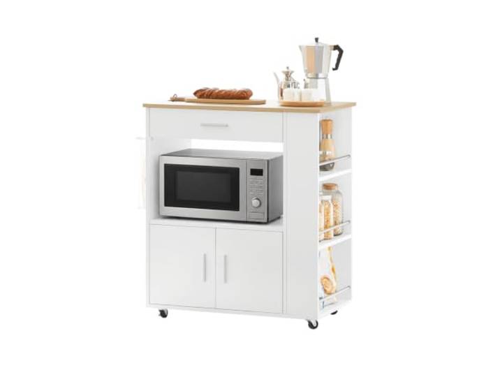 SoBuy Küchenwagen mit Arbeitsplatte & Bremsrollen, 82x88x46 cm, für Küche
