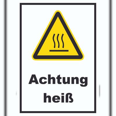 HB-Druck Achtung heiß Schild A1 (594x841mm)