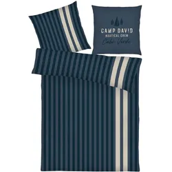 Bettwäsche CAMP DAVID Satin (BL 155x220 cm) - blau - BL 155x220 cm