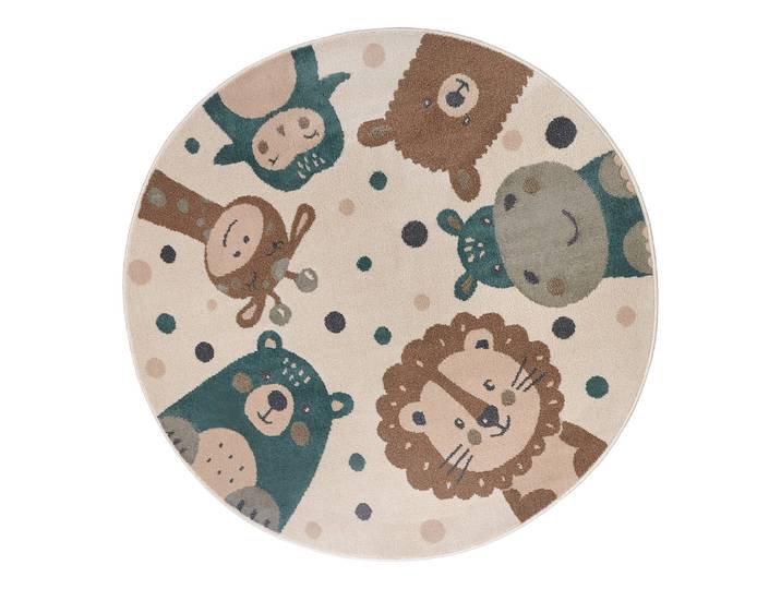 Tapis pour enfants Animal Party Ø 140cm Beige