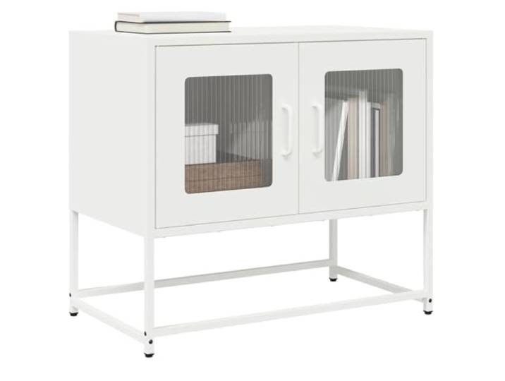 HEFZGDB TV-Schrank Weiß 68x39x60,5 cm aus Kaltgewalztem Stahl mit Praktischen Griffen und Metallfüßen - Stabiles Möbelstück mit Reichlich Stauraum für Essgeschirr und Haushaltswaren