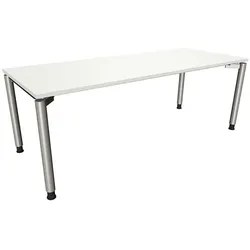 fm Büromöbel Schreibtisch »Fastline« 200 cm 4-Fuß weiß, 200x82x80 cm
