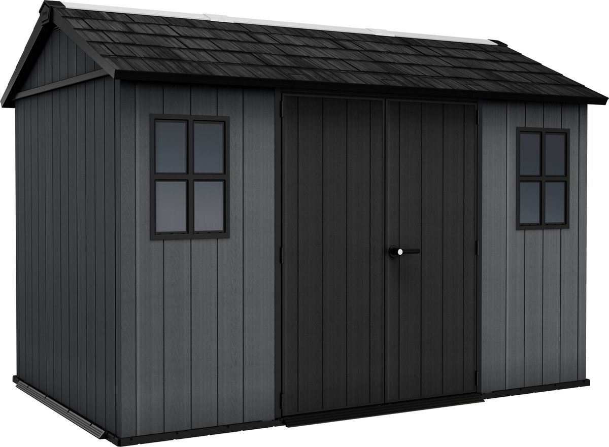 Keter Newton 1175 Gartenhaus - 230x350x246cm - Satteldach - Kunststoff - Grau - Natürlicher Holzlook