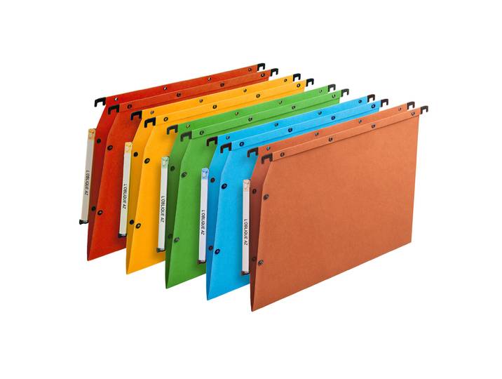 Elba Dossier suspendus pour armoire Ultimate A4 Kraft - 100 feuilles - Fond V - Assortis - Lot de 25
