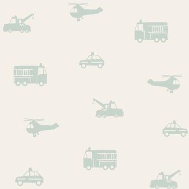 Chesapeake Briony Sage Vehicles Wallpaper - 20.9 x 396 x 0.025