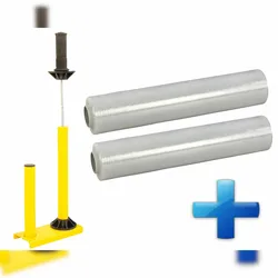 VEPATIM Sparset 2 Rollen Handstretchfolie Handwickelfolie 17my 45cm mit Abroller B'STAR