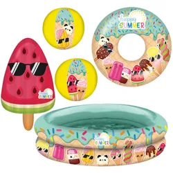 Happy People - Happy Summer Schwimmset (5-teilig) Planschbecken Schwimmring Pool planschen Kinder