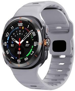 Everyday Crate Samsung Galaxy Watch Ultra Band 47mm Wave Texture Silicone Watch Strap With Reverse Buckle light Grey