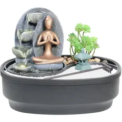 Zimmerbrunnen mit ZEN Garten, Dekobrunnen Modern Namaste für die Wohnung