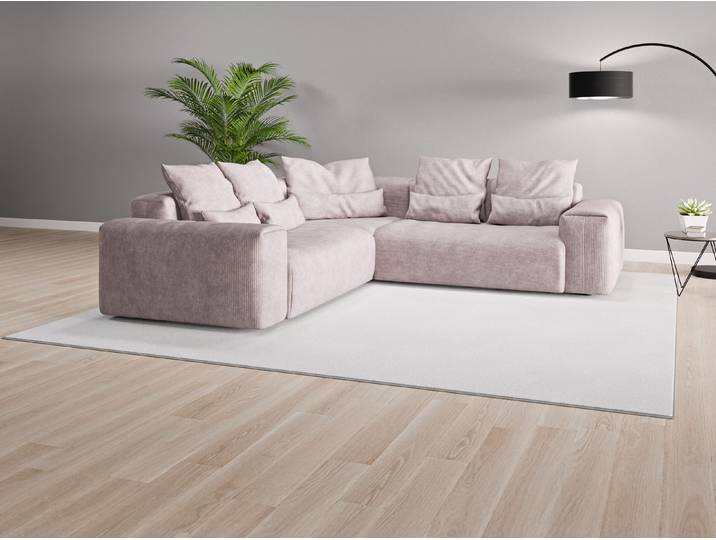 Ecksofa Denver Nr. 2 - Rosa (Altrosa) - Cordstoff