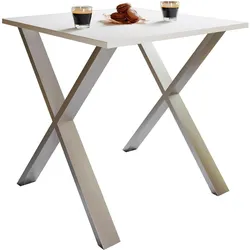 VCM, Esstisch, Holz Esstisch Xona X Silber (80 x 50 x 76 cm)