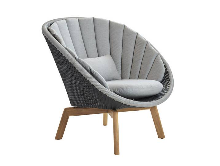 Relaxsessel Peacock Cane-line braun, Designer Johannes Foersom & Peter Hiort-Lorenzen, 91x87x93 cm