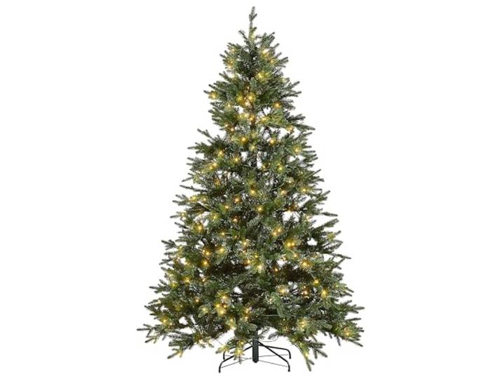 Künstlicher Weihnachtsbaum grün 210 cm mit LED Beleuchtung Lichterkette Fiddle
