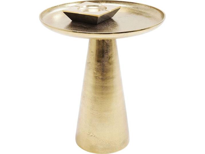 Kare Design Beistelltisch Plateau UNO, Gold, 45cm Durchmesser