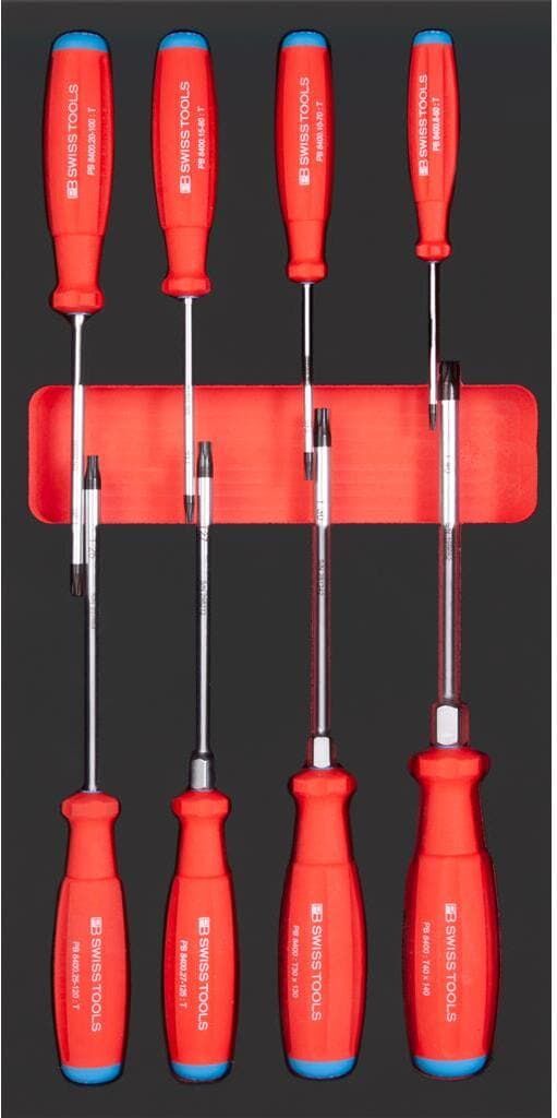 Schraubendreher KRAFTWERK "8-teilig", rot (bunt), L:200mm, Schraubendreher, Schraubendreher bunt Einheitsgröße