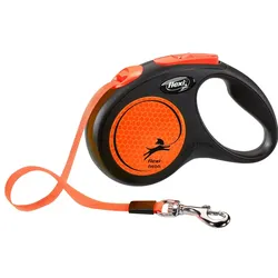 Flexi New NEON Gurt S 5m Roll-Leine für Hunde neonorange