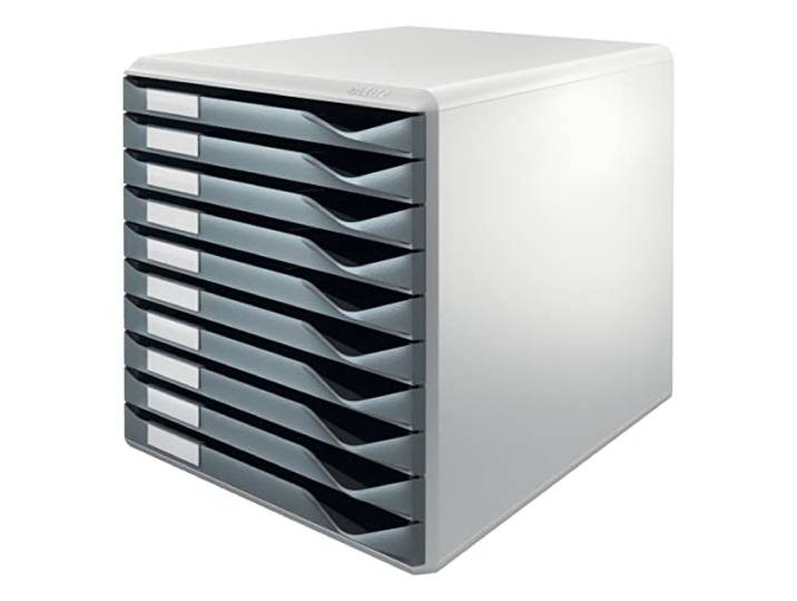 Leitz A4 Bloc de Classement\, 10 Tiroirs\, Gris Foncé\, Form Set\, 52810089
