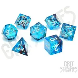 Crit Stones Mermaid's Maelstrom Liquid Core RPG Dice Set