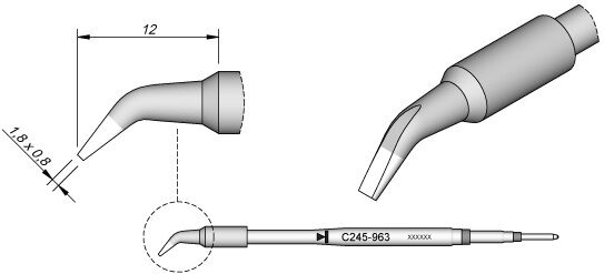 Ponta p/ Ferro Soldar Cinzel Advanced (1,8 x 0,8mm) - JBC