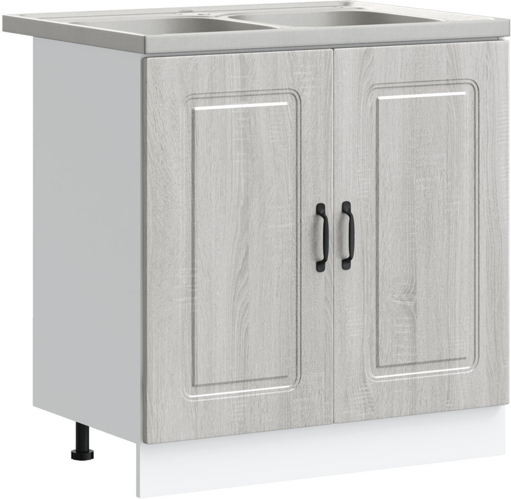 Latitude Run Kalmar Kitchen Cabinet Kalmar Grey Sonoma 80mm L