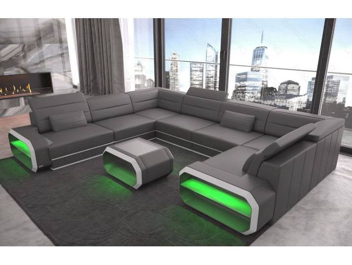 Wohnlandschaft Verona U-Form aus Leder