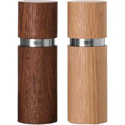 AdHoc Salz- und Pfeffermühle Textura 15 cm, Dunkelbraun/Hellbraun, Pfeffermühle + Salzmühle, Braun