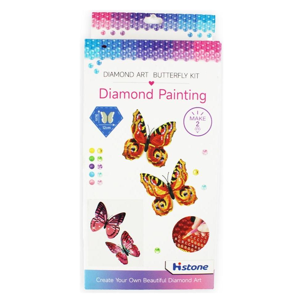Magni PRACHT Diamond Painting Schmetterling mit Magnet rosa 2 Stück (6053-00151)