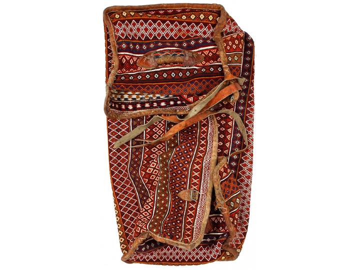 Kelim Mafrasch Tasche Teppich 49x101 Handgewebt Orientteppich Perserteppich Läufer Wolle