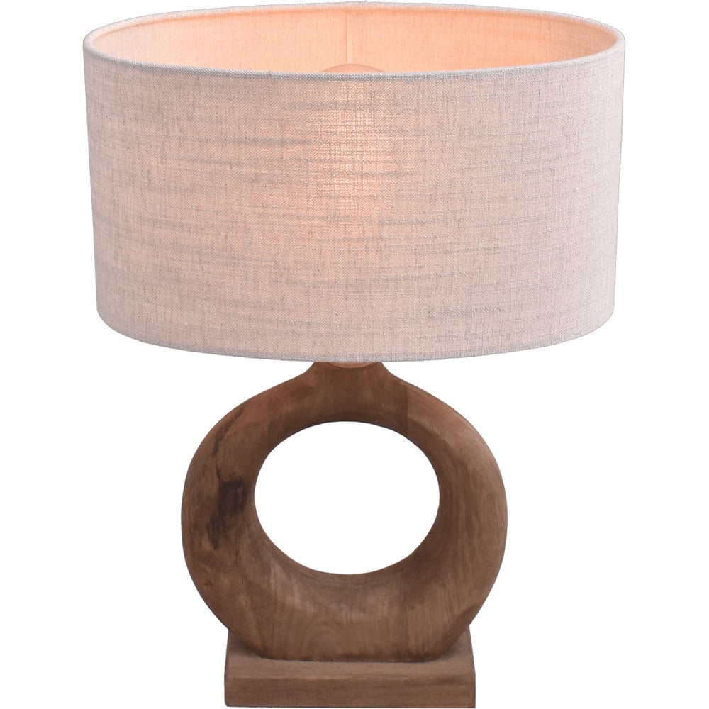 Masterlight Woodie Round Japandi schemerlamp - Hout - Bruin - Diameter: 35 cm