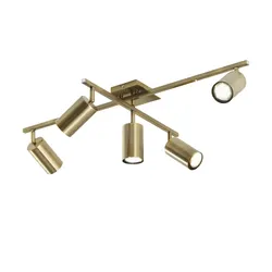 Trio Deckenstrahler  5-flammig  altmessing   ¦ gold ¦ Maße (cm): B: 77,4 H: 22,4 T: 57.4