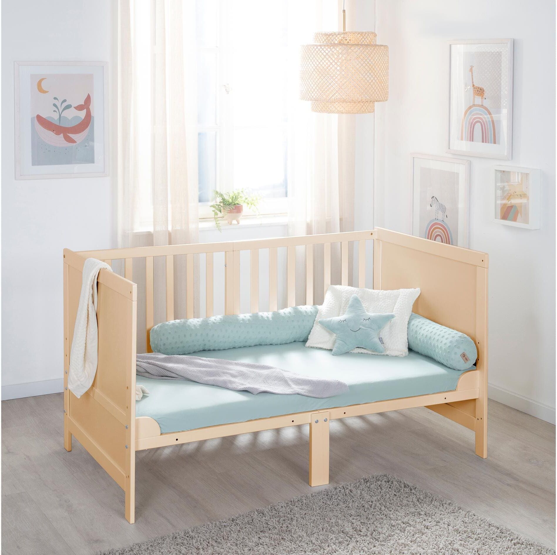Kinderbett ROBA "Kombi Easy Sleep Natur, 70 x 140 cm", Baby, beige (nature), Betten Kinderbett nature Einheitsgröße