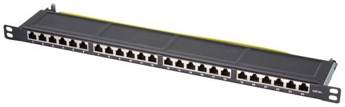 LogiLink NP0063 24 Port Patch-Panel 483 mm (19") CAT 6a 0.5 HE Schwarz