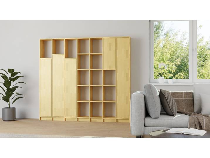 Eleganter Wohnzimmerschrank - Wohnschrank mit vielen Optionen Buche Natur geölt