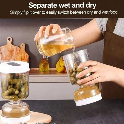 Uplift Essentials Duo Chamber Pickle Hourglass With Integrated Fork Duo Chamber Pickle Hourglass With Integrated Fork
