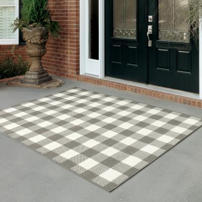 The Gray Barn Style Haven Gingham Check Indoor/Outdoor Area Rug..