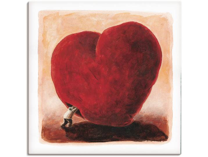 Leinwandbild ARTLAND Weiches Herz , rot (farbe bild(er): rot), B:70cm H:70cm, Bilder, Leinwandbild, auf Holzrahmen gespannt