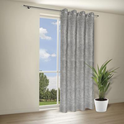 Vorhang GERSTER "Leana" Gr. 1, grau, B:140cm H:245cm, Wirkware, Polyester, Gardinen, Blickdichter Ösenschal "Leana"