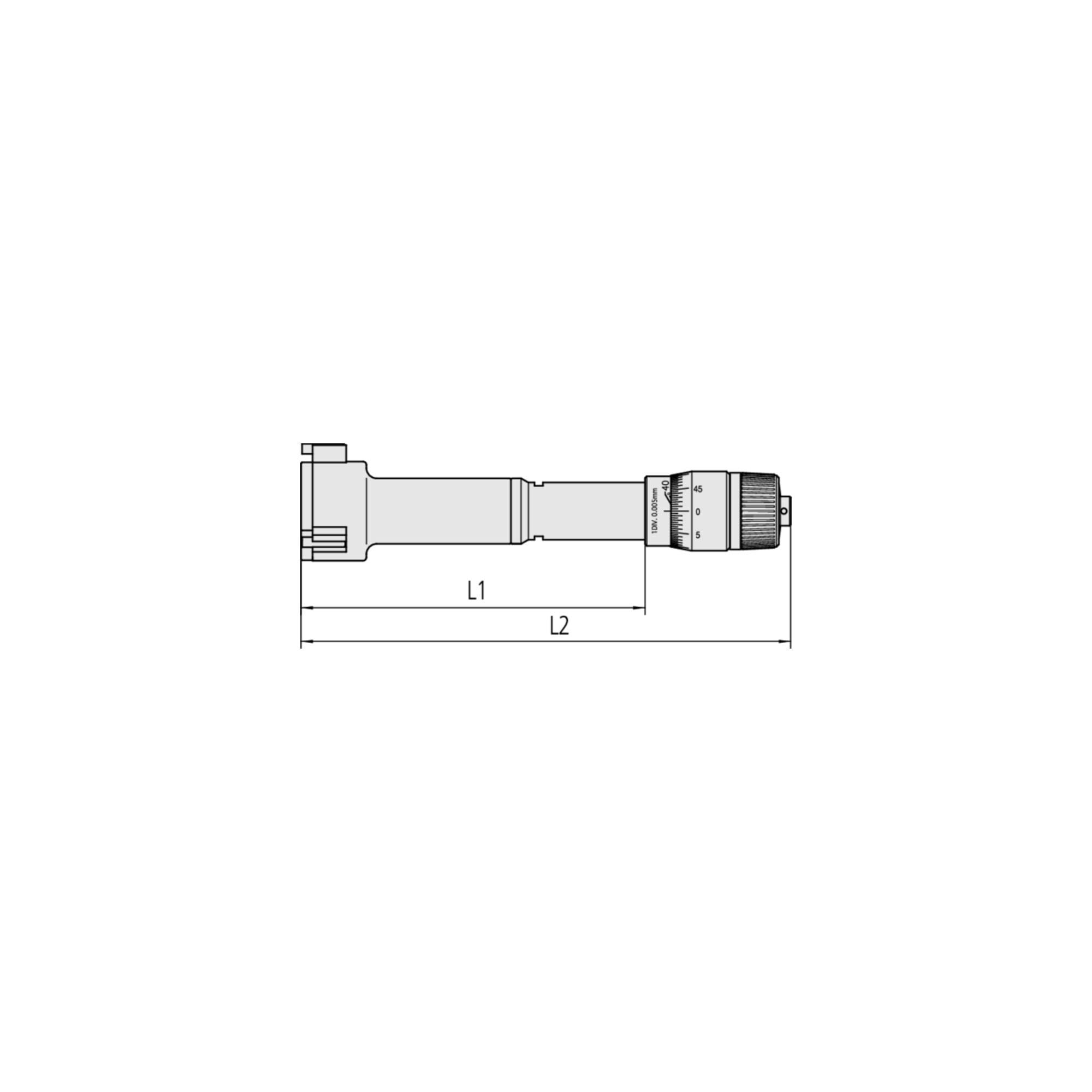 Mitutoyo 3-Linien Innenmessschraube Holtest 87-100mm, 0,005mm (368-173)
