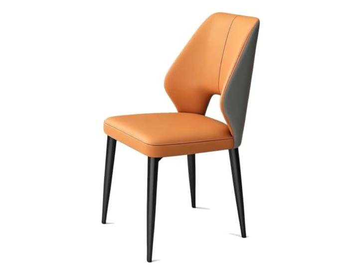 Esszimmerstühle For Die Küche Zu Hause, Armloser, Bequemer Beistellstuhl Esszimmerstühle, Stabile Beine Aus Kohlenstoffstahl, Moderne Möbel, For Esszimmer-Café(Dark Orange)