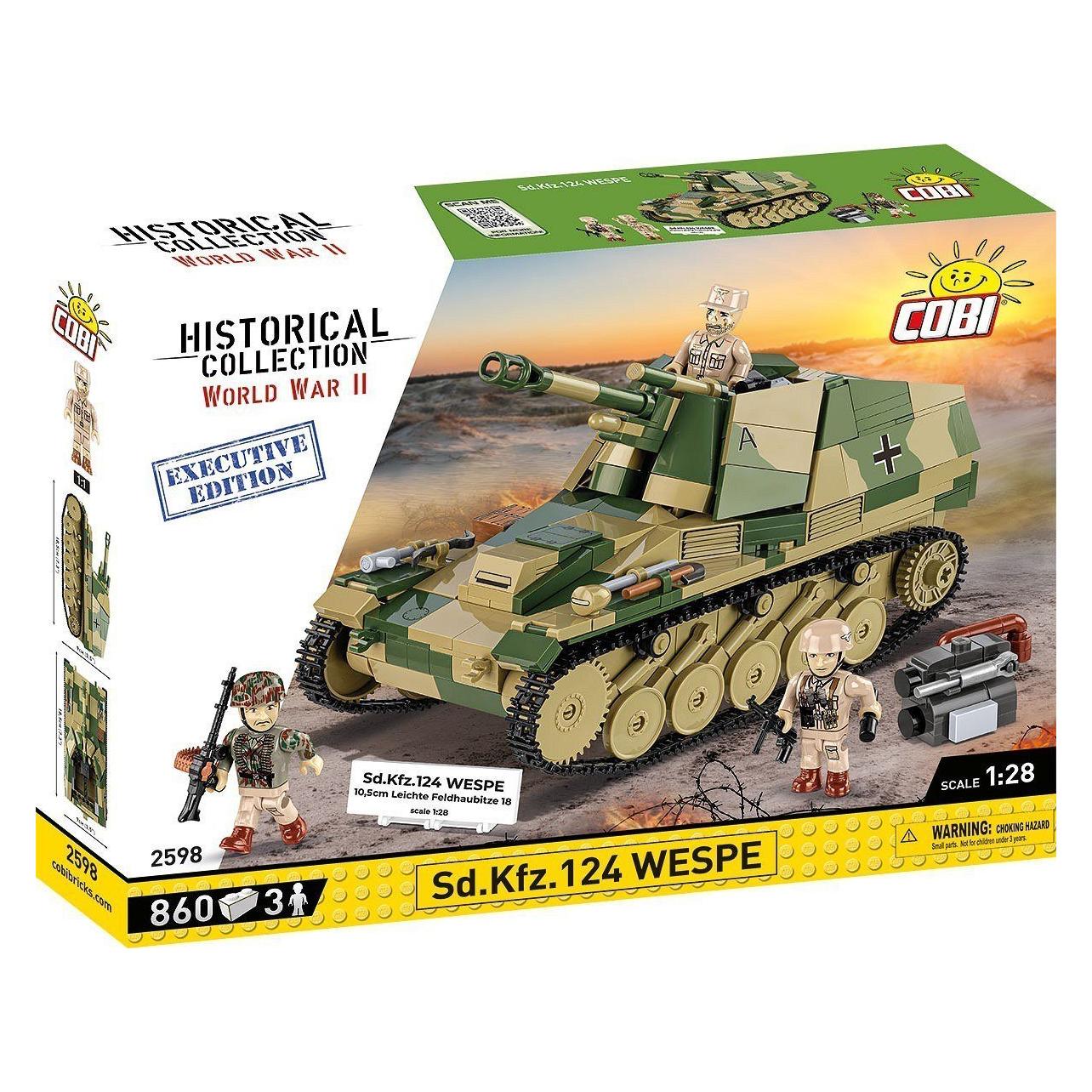 Cobi 855 PCS HC WWII 2598 SD.KFZ.124 WESPE EXECUTIVE EDITION (COBI-2598)