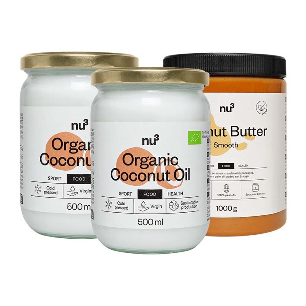 2 x nu3 Bio Kokosöl plus Erdnussbutter 1 St Set
